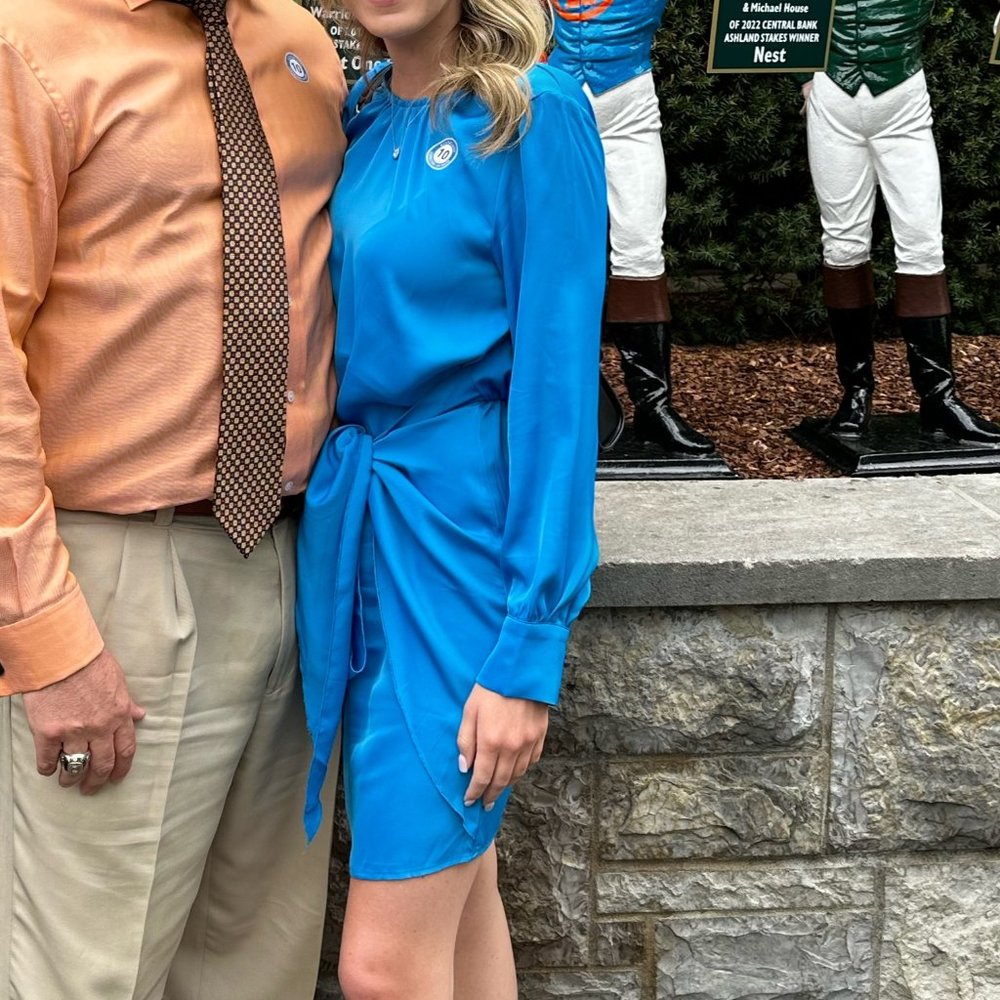 Blue Long Sleeve Dress, Amazon, Size Medium, Worn once, Like new/No defects